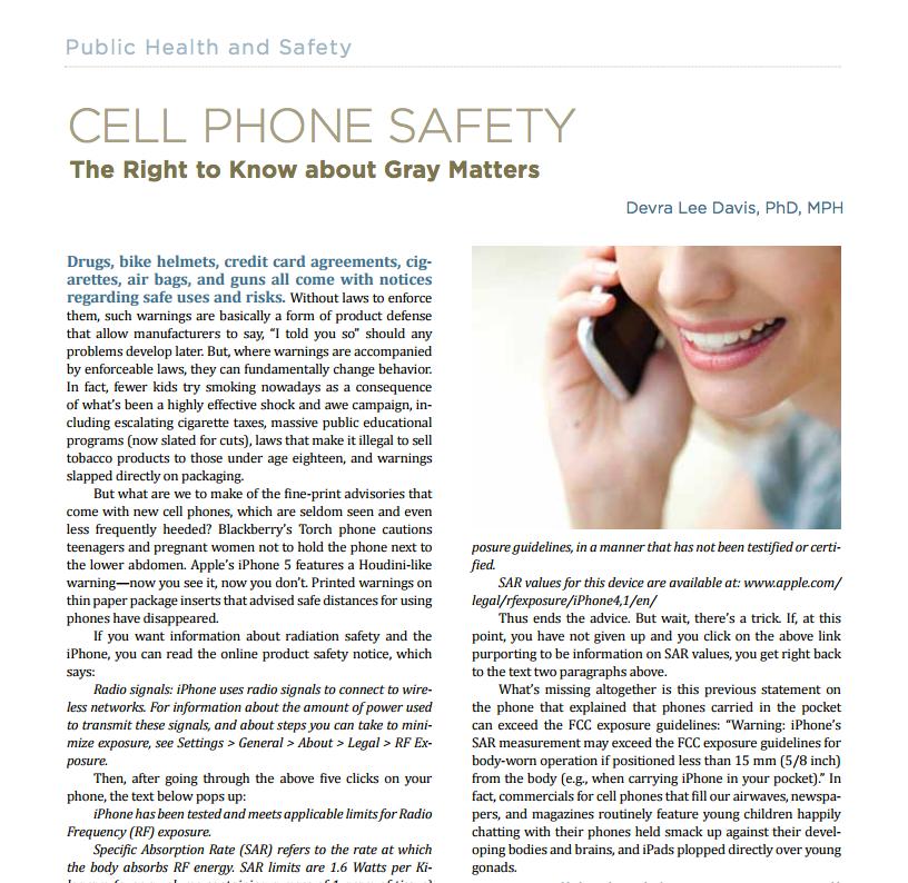 Cell Phone Safety: The Right to Know About Grey Matters: San Francisco ...