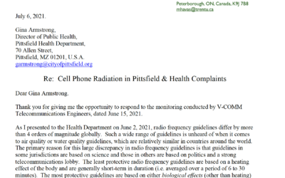 Letter from Dr. Magda Havas to City of Pittsfield MA on Cell Tower Radiation 