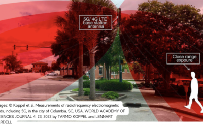 Study Finds High Radiofrequency Radiation on Streets of Downtown Columbia, South Carolina from Cell Antennas, including 4G and 5G. 